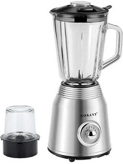 Sokany SK-186 Μπλέντερ για Smoothie με Γυάλινη Κανάτα 1.5lt 800W