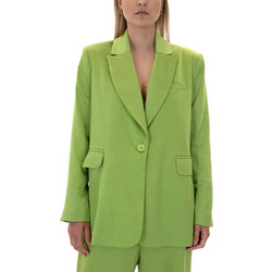 Twenty-29 Γυναικείο Σακάκι Μακρύ Υφασμάτινο Oversized Lime TNT-29-8742