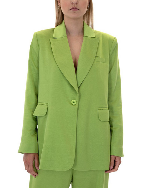 Twenty-29 Γυναικείο Σακάκι Μακρύ Υφασμάτινο Oversized Lime TNT-29-8742