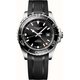 Longines HydroConquest Ανδρικό Ρολόι Αυτόματο με Μαύρο Καουτσούκ Λουράκι L3.890.4.56.9 Longines HydroConquest Ανδρικό Ρολόι Αυτόματο με Μαύρο Καουτσούκ Λουράκι L3.890.4.56.9