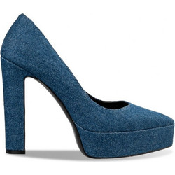 Envie Shoes Γόβες με Χοντρό Ψηλό Τακούνι & Φιάπα Μπλε E02-18122-144