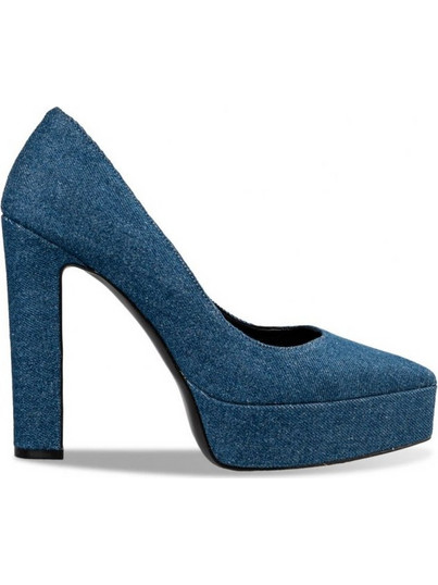 Envie Shoes Γόβες με Χοντρό Ψηλό Τακούνι & Φιάπα Μπλε E02-18122-144
