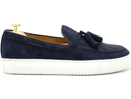 Berwick Ανδρικά Μοκασίνια Boat Shoes Καστόρινα Navy Μπλε D545
