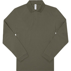 B&C Collection Ανδρική Μπλούζα Polo Μακρυμάνικη Χακί PU425