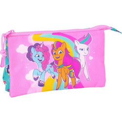 Safta My Little Pony Magic Κασετίνα με 3 Θήκες Ροζ 8412688565771