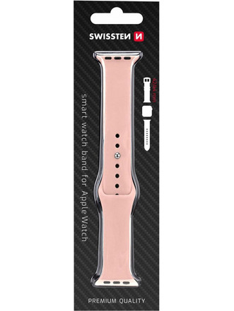 Swissten Λουράκι Σιλικόνης Pink (Apple Watch 42 / 44 / 45mm)