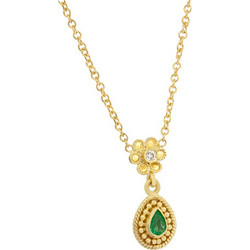 Million Diamonds Γυναικείο Κολιέ από Xρυσό 18K με Σμαράγδι MK20848
