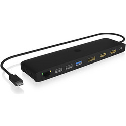 RaidSonic Icy Box IB-DK26-C USB-C Docking Station με DisplayPort / HDMI 4K PD Ethernet και Σύνδεση 3 Oθονών