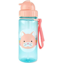 Skip Hop Zoo Γάτα Παιδικό Παγούρι Πλαστικό BPA Free Γαλάζιο Ροζ 384ml