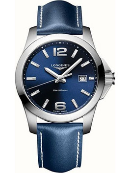 Longines Ανδρικό Ρολόι με Μπλε Δερμάτινο Λουράκι L3.759.4.96.0