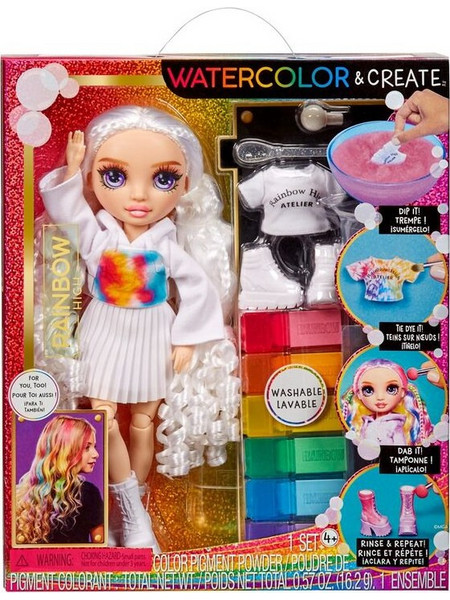 MGA Entertainment Rainbow High Watercolor & Create Purple Eyes