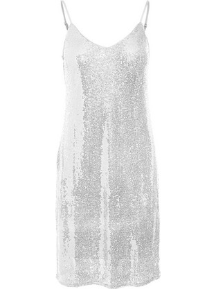 Vero Moda Mini Φόρεμα για Γάμο / Βάπτιση με Παγιέτες Λευκό 10317118
