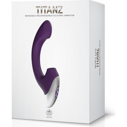 NMC Titanz 8" Bendable Vibrator Διπλός Δονητής 20cm Μωβ