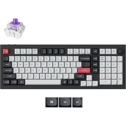 Keychron Q5 HE QMK Ασύρματο Μηχανικό Gaming Πληκτρολόγιο με Gateron Double-Rail Magnetic Nebula Διακόπτες RGB Black