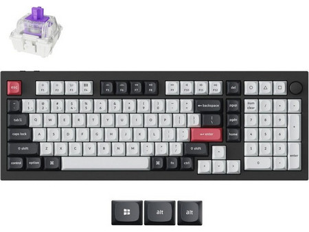 Keychron Q5 HE QMK Ασύρματο Μηχανικό Gaming Πληκτρολόγιο με Gateron Double-Rail Magnetic Nebula Διακόπτες RGB Black