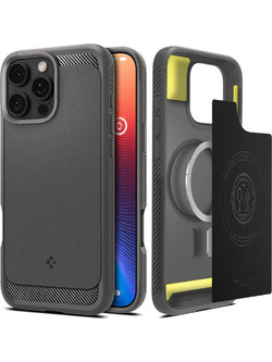 Spigen Rugged Armor MagFit Back Cover Grey (iPhone 16 Pro)