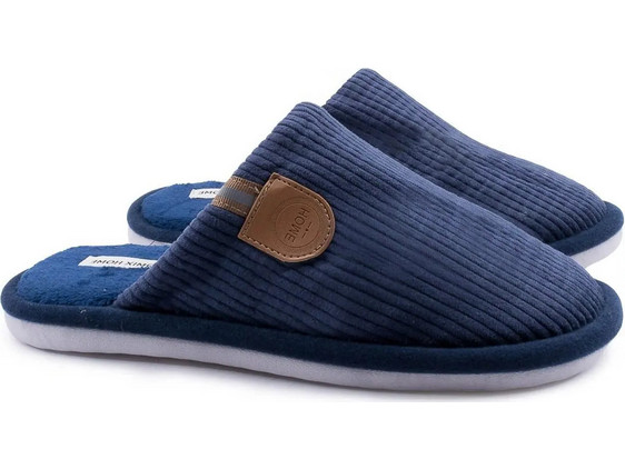 Love4shoes Χειμερινές Ανδρικές Παντόφλες Navy Μπλε 4222-0727