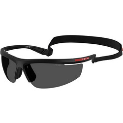 Prada PRA02S 1BO5S0 Ανδρικά Γυαλιά Ηλίου Μάσκα Κοκάλινα Μαύρα με Μαύρο Φακό