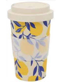 For Home Ποτήρι Μπαμπού Lemons Μπεζ Κίτρινο 350ml 922077