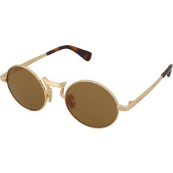 Max Mara MM0127 30L Γυναικεία Γυαλιά Ηλίου Στρογγυλά Μεταλλικά Χρυσά με Καφέ Φακό