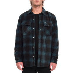 Volcom Bowered Polar Ανδρικό Πουκάμισο Βαμβακερό Καρό Μακρυμάνικο Κανονική Γραμμή Overshirt Πετρόλ A5832400-EVG