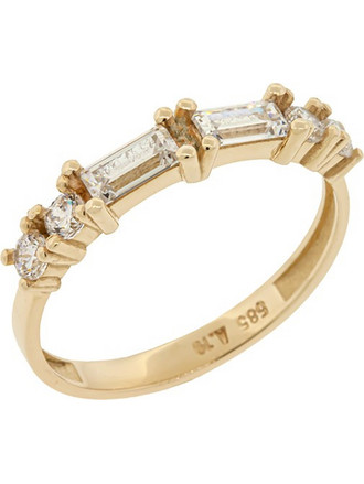 Million Diamonds Γυναικείο Δαχτυλίδι Σειρέ Μισόβερο από Xρυσό 14K με Ζιργκόν RZ21096