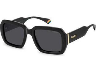 Polaroid Eyewear PLD6223SX 807M9 Ανδρικά Γυαλιά Ηλίου Τετράγωνα Κοκάλινα Μαύρα με Μαύρο Φακό