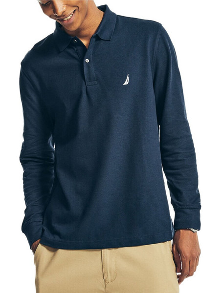 Nautica Ανδρική Μπλούζα Polo Μακρυμάνικη Navy Μπλε 3NCK47104-444