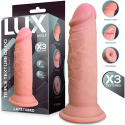 Latetobed Lux Wolf Triple Texture Ρεαλιστικό Dildo με Βεντούζα 17.8cm Flesh