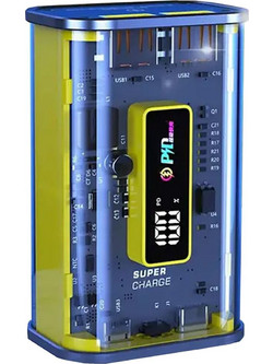 Xipin Power Bank 10000mAh 22.5W με 2 Θύρες USB-A Transparent