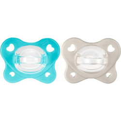 Chicco PhysioForma Dual Soft Ανατομικές Ορθοδοντικές Πιπίλες Σιλικόνης 6-16m Μπεζ Σιέλ 2τμχ