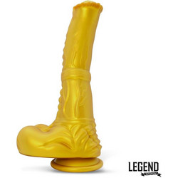 Legend Aurelix Yellow Dildo με Βεντούζα & Όρχεις 24.5cm Κίτρινο