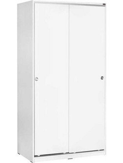 LH-homefurniture Δίφυλλη Ντουλάπα Ρούχων Συρόμενη Λευκή 94x52x182cm ADSWD-402-BB-2