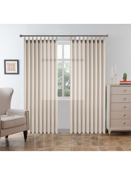Lucktora Κουρτίνα Παραθύρου Βουάλ με Τρέσα 280x270 6030-8 Μπεζ