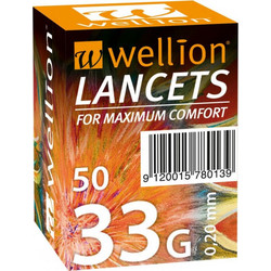 Wellion 33G 0.20mm Σκαρφιστήρες Μέτρησης Σακχάρου 50τμχ