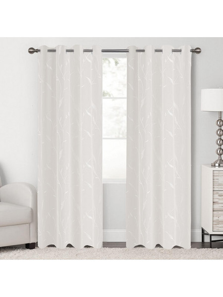 Chios Hellas Κουρτίνα Παραθύρου Floral με Τρουκς 140x260 Lily 35259 White