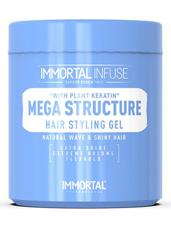 Immortal Mega Structure Gel Μαλλιών για Λάμψη & Όγκο Δυνατό Κράτημα 500ml