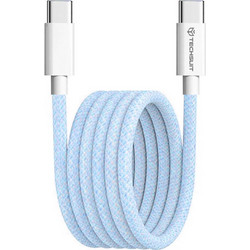 Techsuit PCB114D Braided USB-C to USB-C 60W 1m Blue 5949419262898
