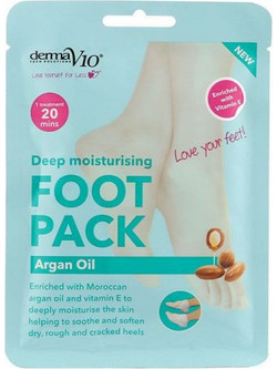 Derma V10 Deep Moisturising Argan Oil Ενυδατική Μάσκα Ποδιών