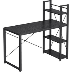 Vasagle Ebony Γραφείο Ξύλινο με Βιβλιοθήκη 120x56x120cm LWD048B56