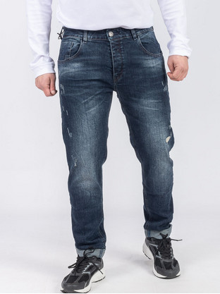 Back2Jeans Ανδρικό Τζιν Παντελόνι Ελαστικό Slim Εφαρμογή Navy Μπλε M12