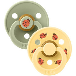 BIBS Studio Colour Πιπίλες Καουτσούκ 18m+ Ladybug Sage Mix 2τμχ