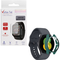 Volte-Tel Πλαστική Θήκη Tempered Glass για Samsung Galaxy Watch 5 40mm Πράσινη
