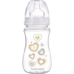 Canpol Βabies Newborn Πλαστικό Μπιμπερό με Θηλή Σιλικόνης κατά των Κολικών 3+ Μηνών Transparent 240ml