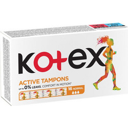 Kotex Active Normal Ταμπόν για Κανονική Ροή 3 Σταγόνες 16τμχ