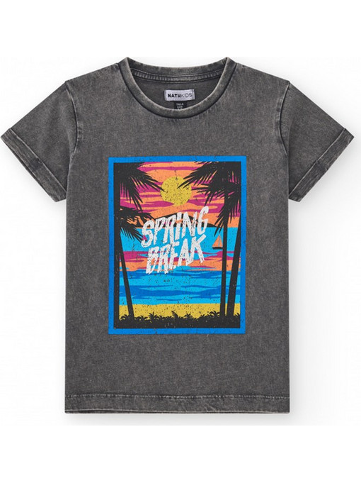 Nath Παιδικό T-Shirt Κοντομάνικο Γκρι KB08T102G2