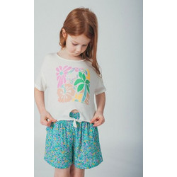 Dpam Flowers Παιδικό T-Shirt Κοντομάνικο Λευκό Πολύχρωμο 25S901U3TMC