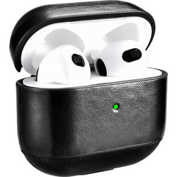 iCarer Vintage Θήκη Δερμάτινη για Apple AirPods 3 Μαύρη
