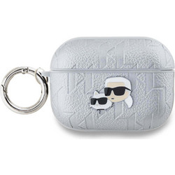 Karl Lagerfeld Θήκη Σιλικόνης με Γάντζο για Apple AirPods Pro 2 Ασημί