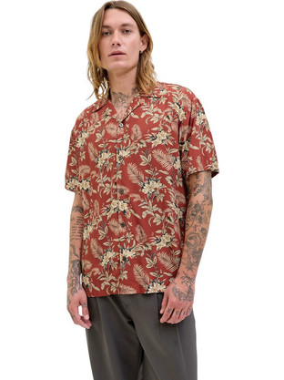 Jack & Jones Ανδρικό Πουκάμισο Βαμβακερό Κοντομάνικο Κανονική Γραμμή Rusted 12278994